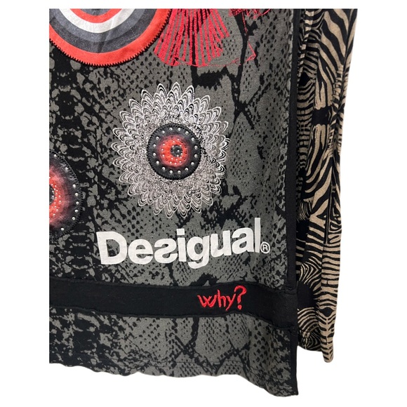 Desigual Long Sleeve Abstract Top Size L - Picture 12 of 13